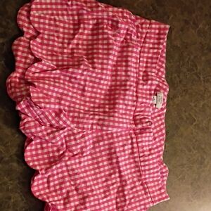 Pink Gingham Scalloped Shorts